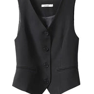 WW | Rosiedress V Neck Knopfleiste Eingrifftaschen Blazer Weste