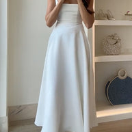 WW | Elegantes Quadrat-Ausschnitt A-Linien Swing Maxi Cami Kleid