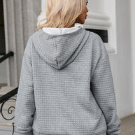 WW | Waffelstrick Hoodie Damen - lässiger Oversized Pullover