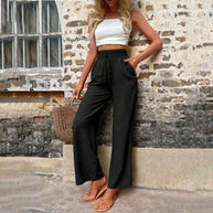 WW | Farbige Luftige Sommerhosen Damen Mit Weitem Bein Für Frauen