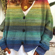 WW | Weiche geometrisch bedruckte Strickjacken für Damen