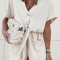 WW | Geknotete Taille Klassisch Lässiger Jumpsuit