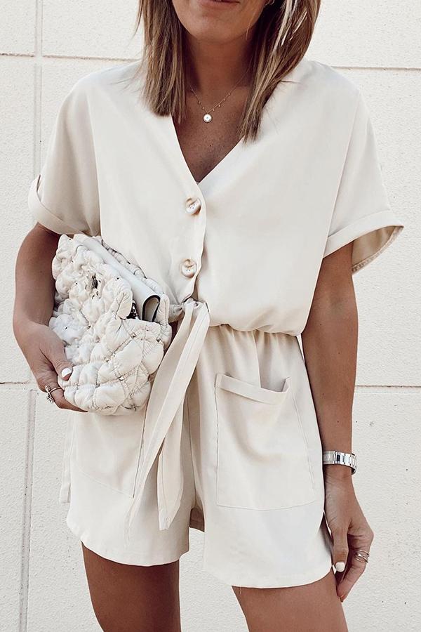 WW | Geknotete Taille Klassisch Lässiger Jumpsuit