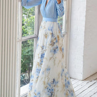 WW | Schillerndes Maxikleid Mit Blumendruck