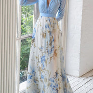 WW | Schillerndes Maxikleid Mit Blumendruck