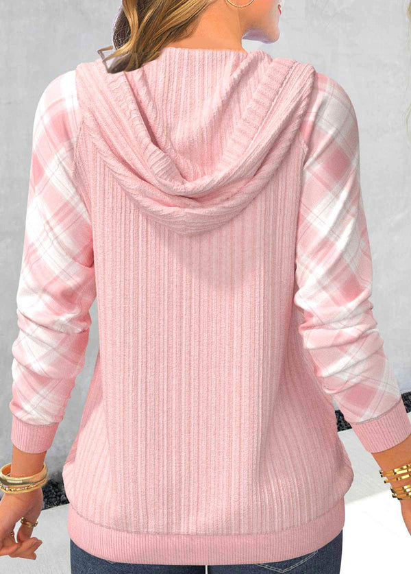 WW | Hoodie Mit Patchwork-Karomuster Für Frauen