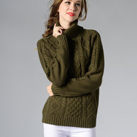 WW | Damen Rollkragenpullover mit langen Ärmeln und Kabelstrick