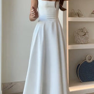WW | Elegantes Quadrat-Ausschnitt A-Linien Swing Maxi Cami Kleid