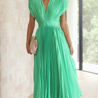 WW | Faltendes Plunge Midi Kleid