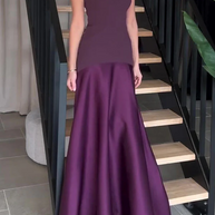 Satin Trägerlos Flare Kleid
