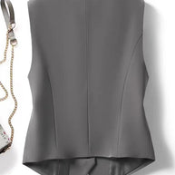 WW | Rosiedress V Neck Knopfleiste Eingrifftaschen Blazer Weste