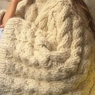 WW | Rosiedress Rundhals Übergroße Zopfmuster Pullover