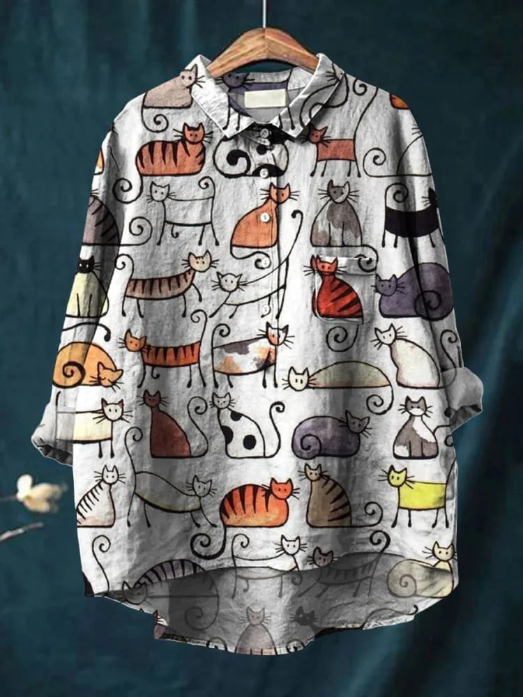 WW | Katzenkunst Auf Weißem T-Shirt