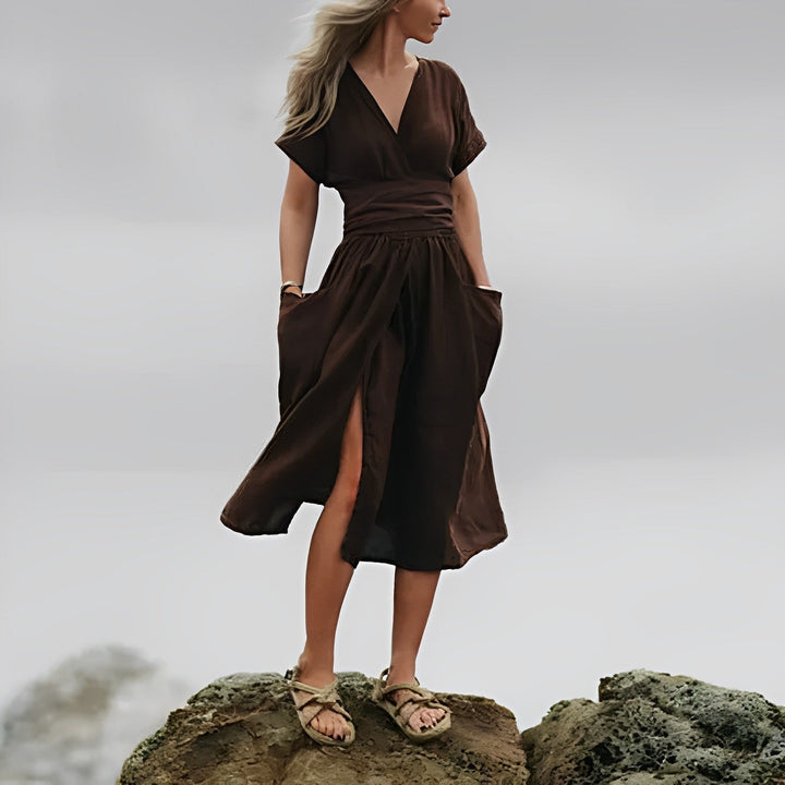 W&W Mode - Strickkleid mit Schnürung und Taschen