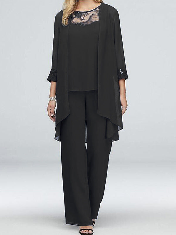 WW | Elegantes Dreiteiliges Strickjacken Set