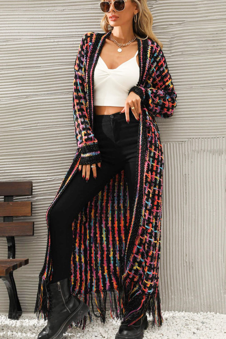 Lange Strickjacke im Vintage-Stil