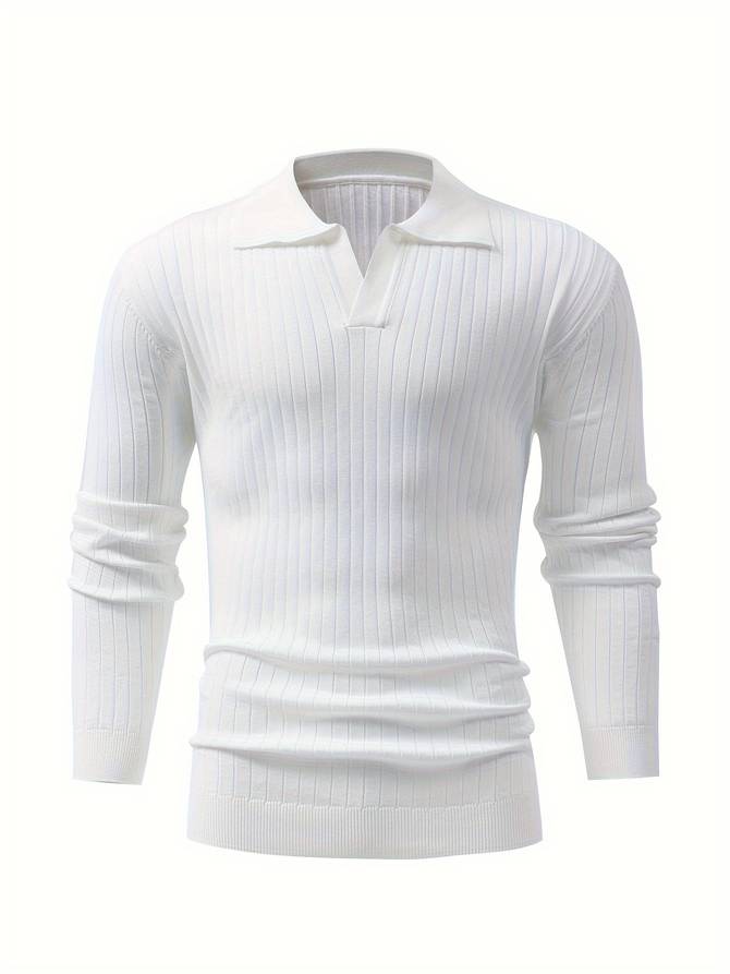 WW - Lässiger Herrenpullover mit V-Ausschnitt