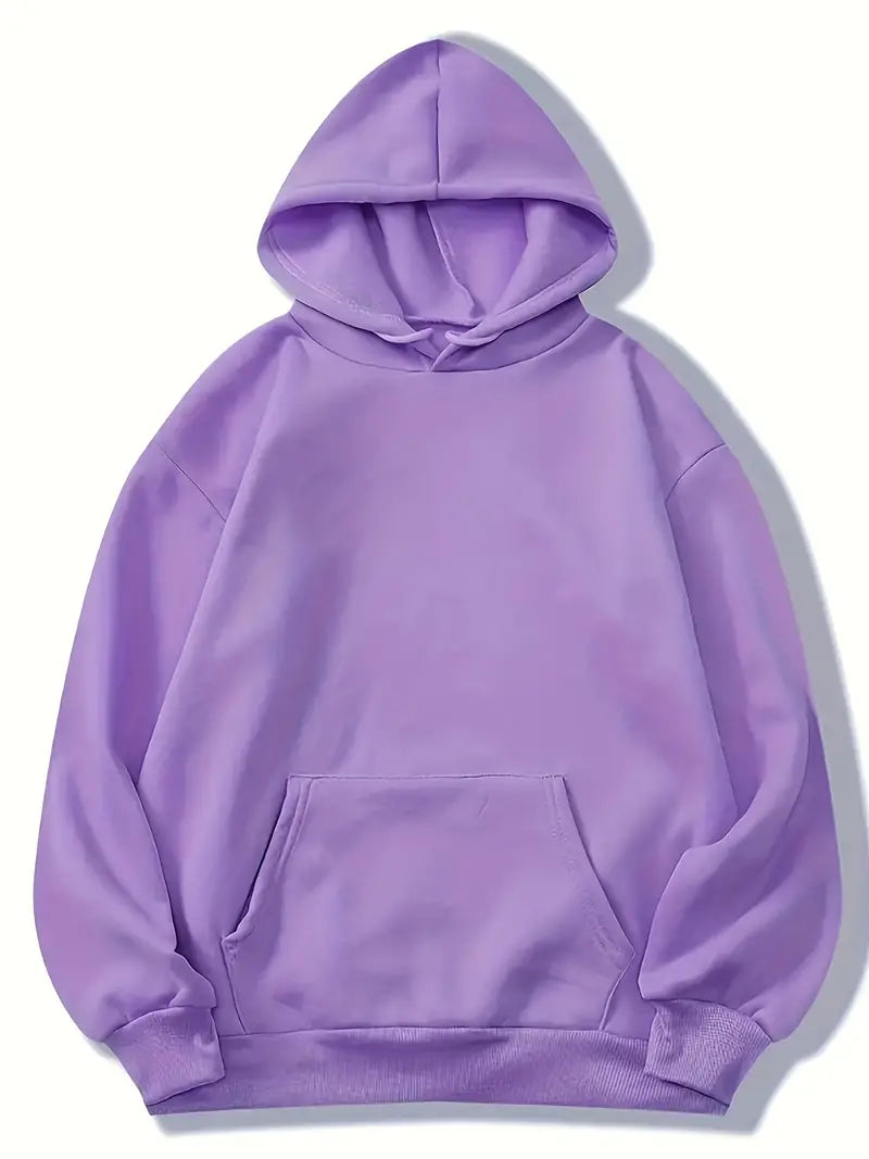W&W Mode | Bequemer Einfarbiger Damen Hoodie mit Kapuze