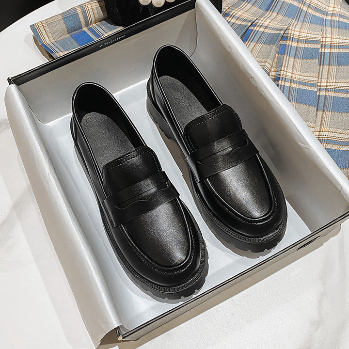 W&W Mode | Mode Damen Britischer Stil Echtes Leder Plattform Schuhe Frühling Schuhe