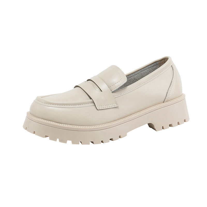 W&W Mode | Mode Damen Britischer Stil Echtes Leder Plattform Schuhe Frühling Schuhe