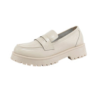 WW | Mode Damen Britischer Stil Echtes Leder Plattform Schuhe Frühling Schuhe