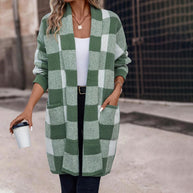 WW | Lässige Karierte Strickjacke