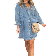 WW | Langärmeliges Denim-Kleid