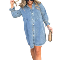 WW | Langärmeliges Denim-Kleid
