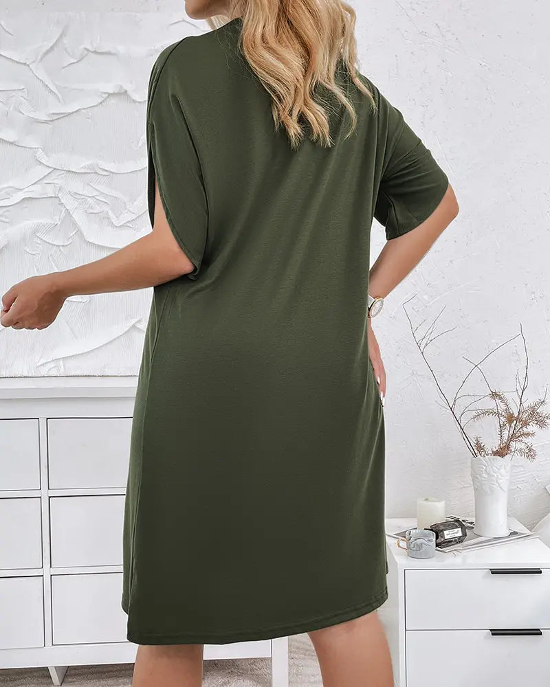 W&W Mode | Damen V-Ausschnitt-Kleid