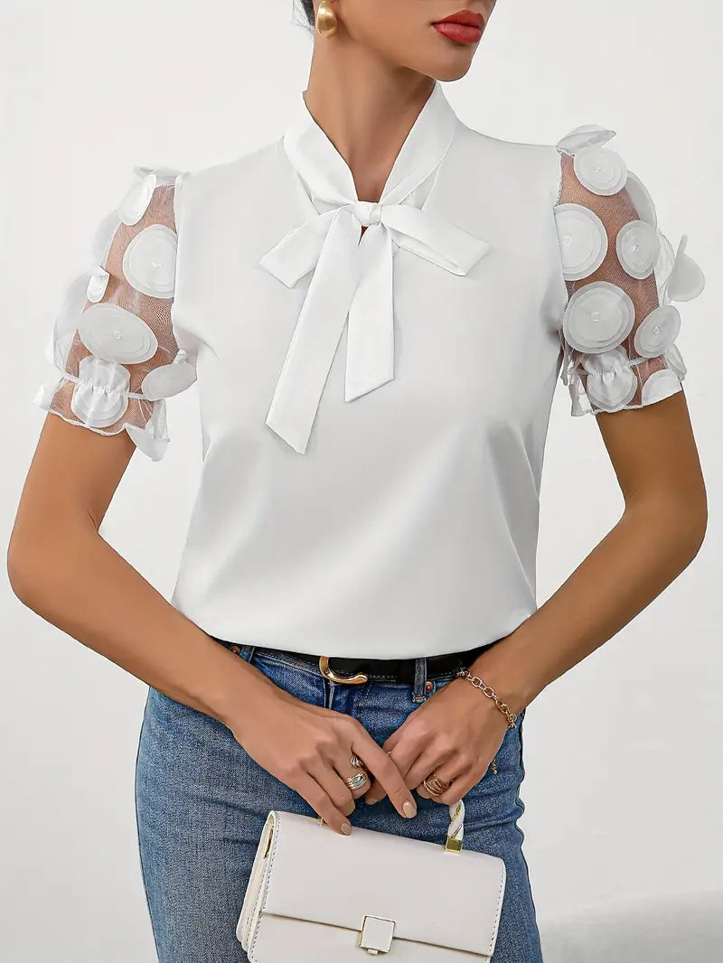 WW | Bluse mit Transparenten Puffärmeln