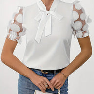 WW | Bluse mit Transparenten Puffärmeln