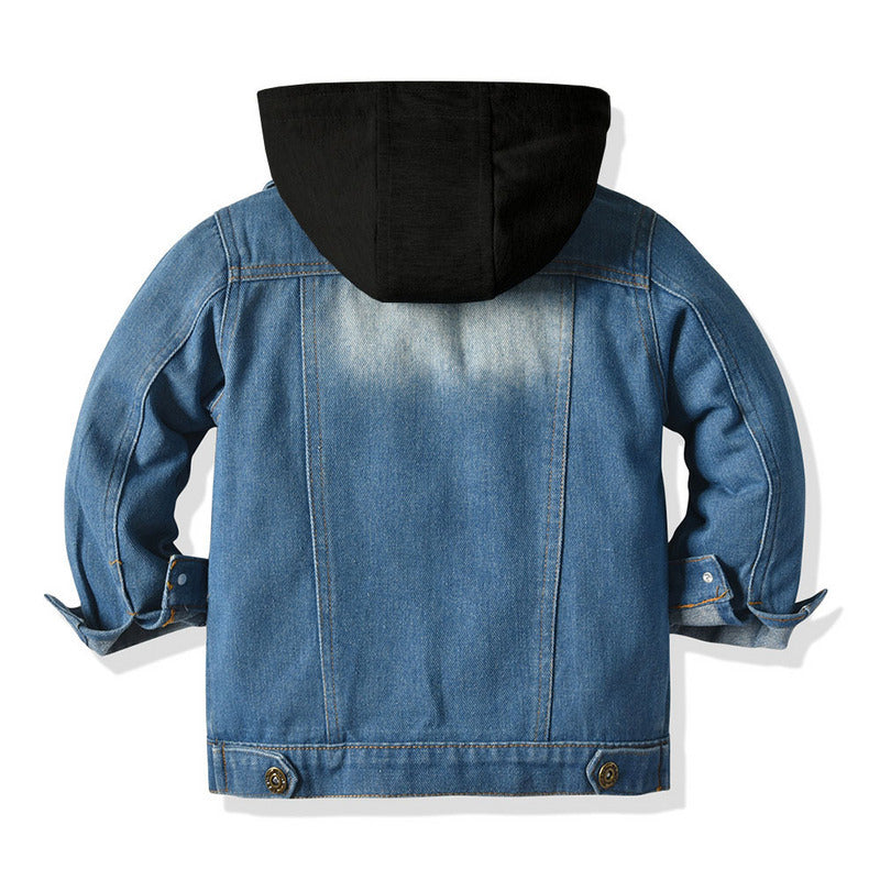 WW Denim-Jacke mit Kapuze