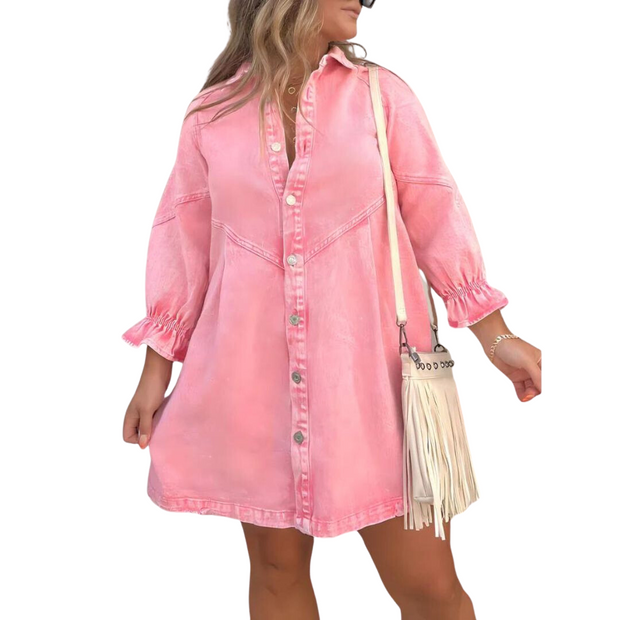WW | Langärmeliges Denim-Kleid