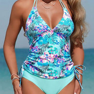 WW | Tankini Zweiteilig Blumenmuster Halterneck Triangel