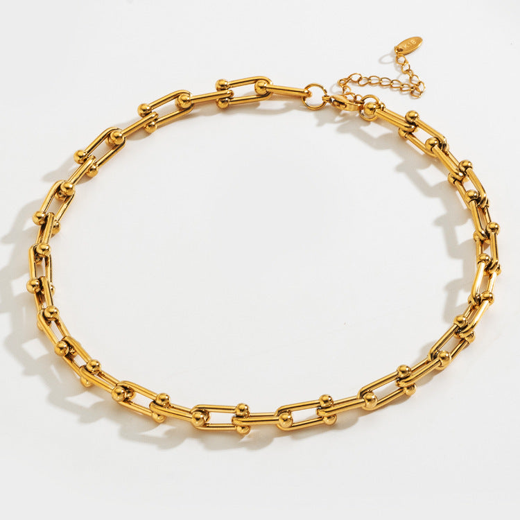 WW | Halskette U Förmiges Schloss Dicke Kette