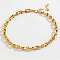 WW | Halskette U Förmiges Schloss Dicke Kette