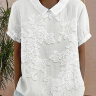 WW | Bluse mit Revers Druck Einfarbig