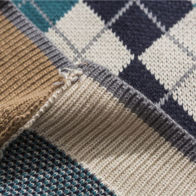 Block Strickweste mit Rautenmuster