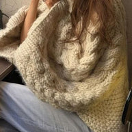 WW | Rosiedress Rundhals Übergroße Zopfmuster Pullover