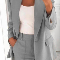 WW | Rosiedress Ein-Knopf Einfarbiger Büro Blazer Jacke