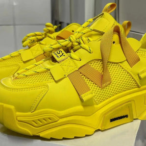 WW | Mesh-Oberfläche Schuhe mit Plateau