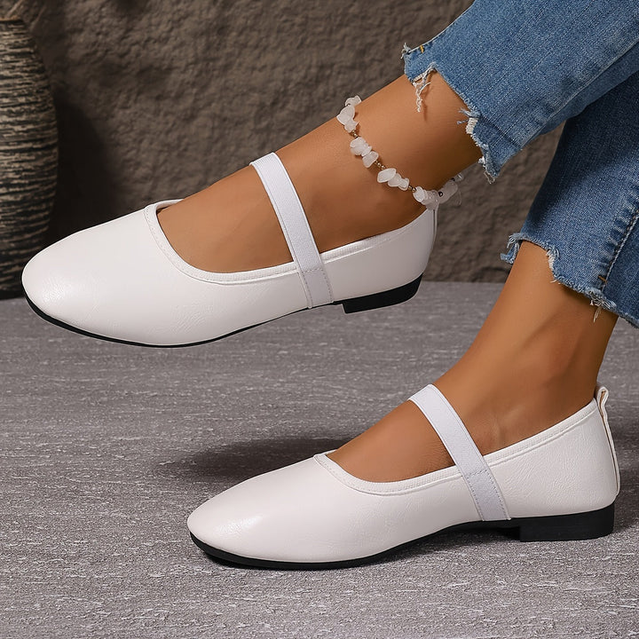 W&W Mode | Elegante Weiße Mary Jane Ballerinas