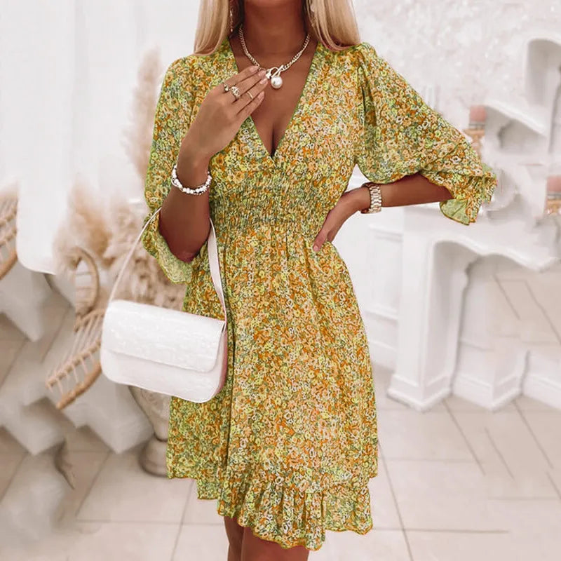 WW | Blumiges A-Linien-Kleid