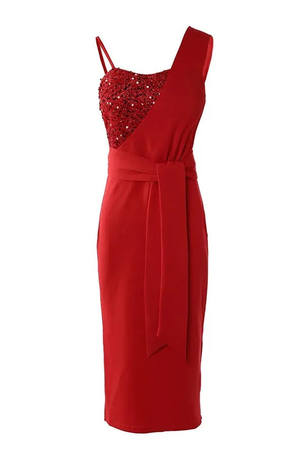 W&W Mode | Tampa Nights Pailletten Patch Schlitz Partykleid