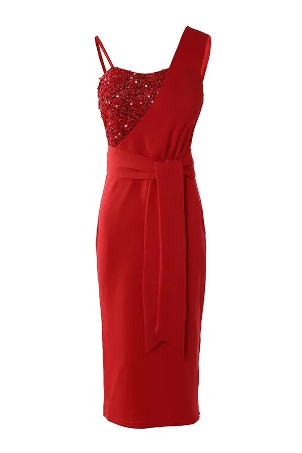 WW | Tampa Nights Pailletten Patch Schlitz Partykleid