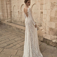 Damen Spitzen Hochzeitskleid WW