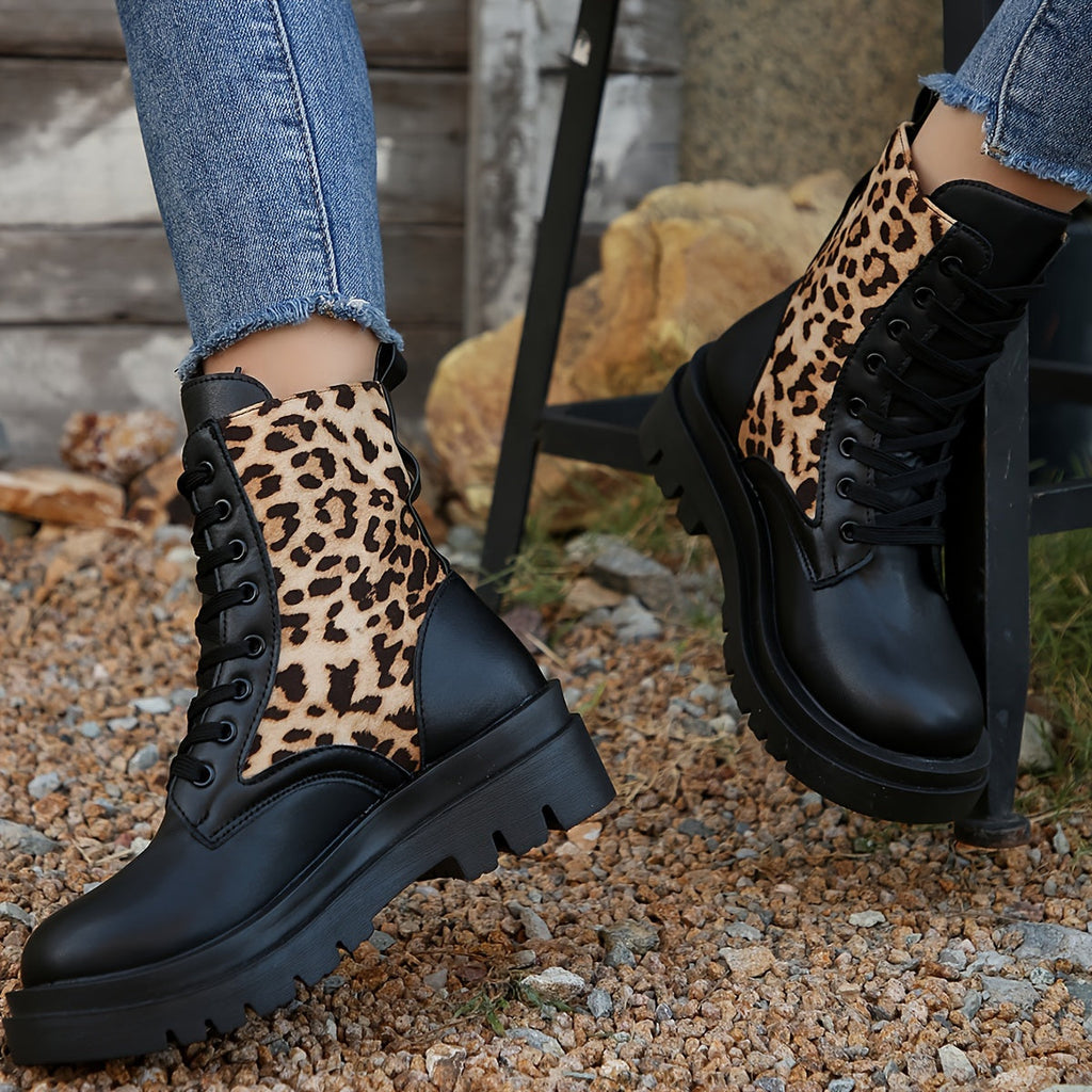 WW | Weinlese Stil Ankle Boots Mit Dicker Ferse