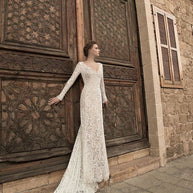 Damen Spitzen Hochzeitskleid WW