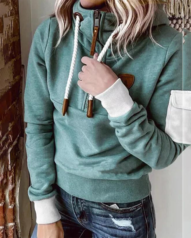 WW | Lässiges Sweatshirt mit Halbem Reißverschluss