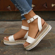 WW | Sommer Sandalen Mit Schnallenriemen Und Plateau